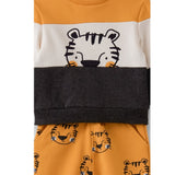 STREET MONKEY completo tuta felpata tricolour ocra con gattino cod 342022