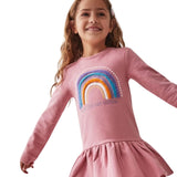 Street monkey  abito rosa con arcobaleno cod.343054