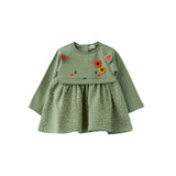 Street monkey  abito verde a pois con inserti in rilievo cod. 34300