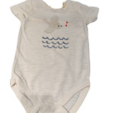 Dirkje body di cotone organico con uccellino