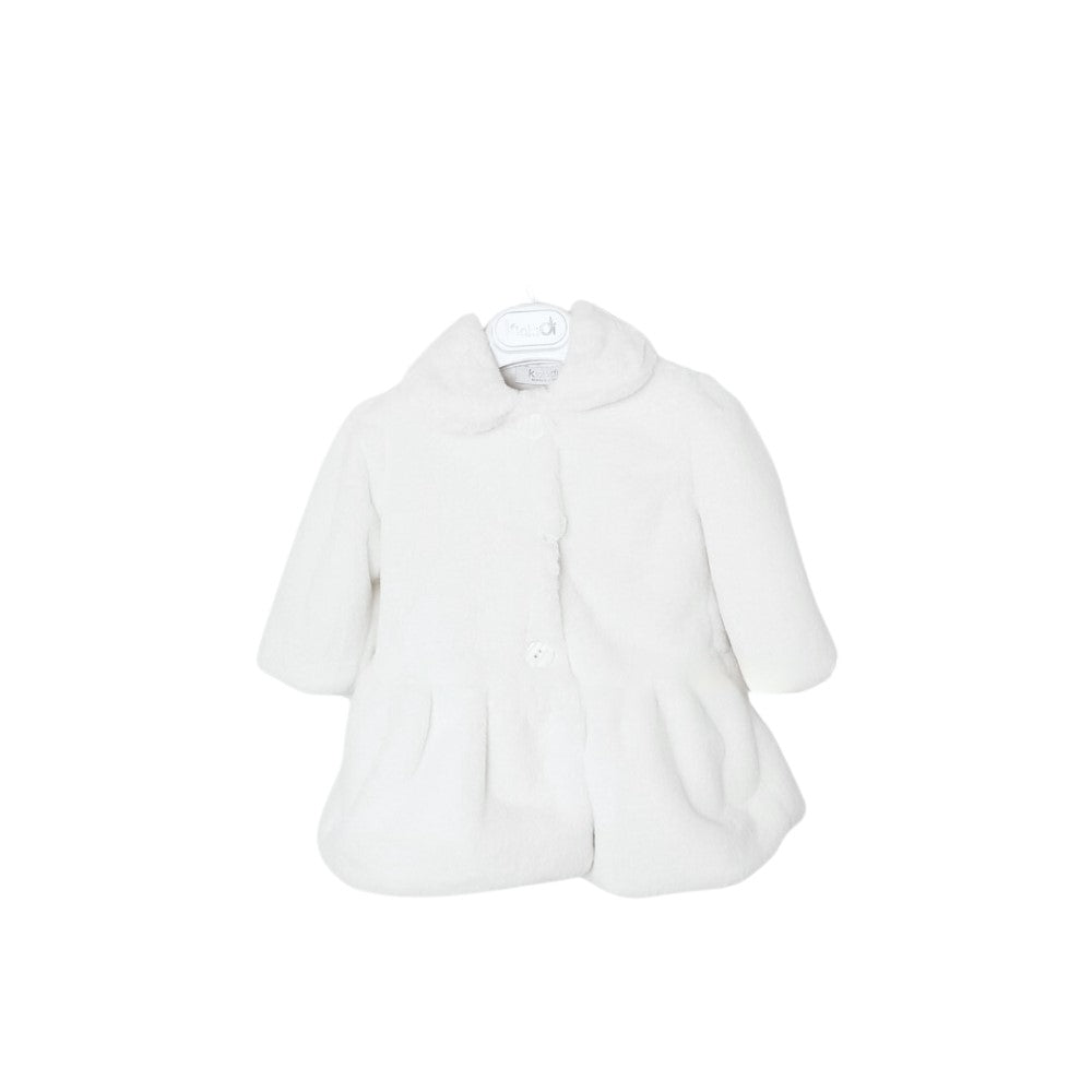 cappottino in pelliccia ecologica colore bianco per bambina e neonata