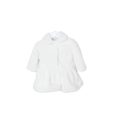 cappottino in pelliccia ecologica colore bianco per bambina e neonata