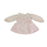 vestito ciniglia rosa floreale per neonata klaiadì