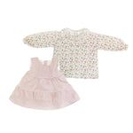 vestito ciniglia rosa floreale per neonata klaiadì