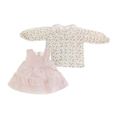 vestito ciniglia rosa floreale per neonata klaiadì