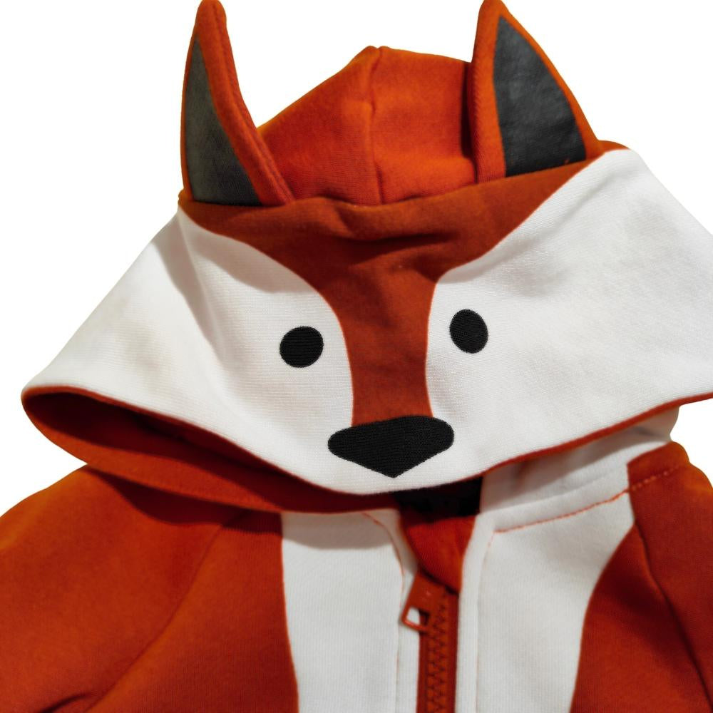 dettaglio cappuccio felpa marrone bainco lupotto bambina stellamccartney