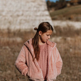 No Way Monday pelliccia con cappuccio rosa cod.48004