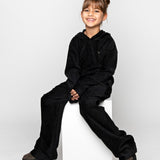 No Way Monday felpa costine di velluto nero ragazza cod 48088