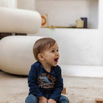 t-shirt manica lunga blu dinosauro di dirkje