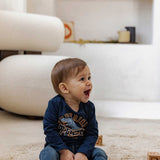 t-shirt manica lunga blu dinosauro di dirkje