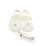 KLAIADI' scarpine di raso con con fiocco con paillettes e brillantino a cuore cod.KF549