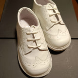 Francesine primi passi in VERA PELLE bianche con suola chiara