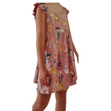 Street Monkey abito campanella rosa con fantasia animalier cod.246011