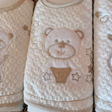 Tris bavette con orsetti sui toni del beige