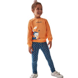 Street Monkey completo due pezzi  di caldo cotone blu e arancio con cerbiatto cod. 343010