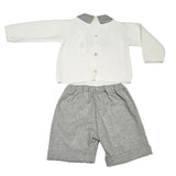 Klaiadì completo di lana panna e grigio con maglioncino e pantalone cod. Kccm33