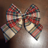 Spilla con fiocco in tartan