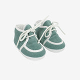 Klaiadì completo battesimale 5 pz. bianco e verde salvia con coppola INCLUSA