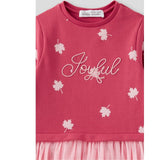 Street monkey  abito fucsia con foglie e tulle rosa cod. 346013