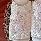 Tris bavette con orsetti sui toni del beige