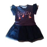 DIRKJE abito blu con tulle e brillantini