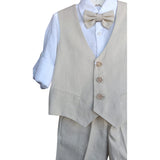 Klaiadì completo  interamente di lino con gilet col.beige cod. KD502BE