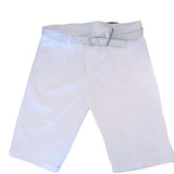 Bermuda bianco con tasche laterali e cintura