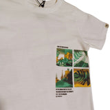 Garcia T-shirt di cotone organico bianca con stampa laterale