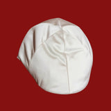 Klaiadì abito battesimo con coppola damascato off-white e crema perlato