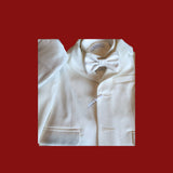 Klaiadì abito battesimo con coppola damascato off-white e crema perlato