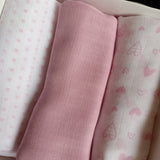 Tris di mussole di cotone in conf. da tre assortite CON ROSA VARIEGATE