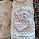 Tris bavette con orsetti sui toni del beige