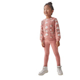 Street Monkey completo due pezzi  di caldo cotone rosa con nuvole e pecorelle cod . 343030