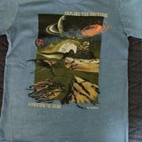 Garcia t-shirt nuvola tema pianeti e dinosauri