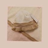 CUORICINO MIO  clinico corredino in filo di cotone del tema " rosa e beige con fiocchetti"