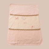 CUORICINO MIO  clinico corredino in filo di cotone del tema " rosa e beige con fiocchetti"