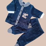 Clinico due pezzi blu con coniglietto
