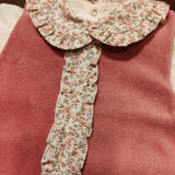 Tutina ciniglia luxury cipolla a costine di velluto con camicina a sbuffo