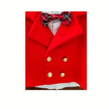 Completo tre pezzi camicia, cardigan doppiopetto e pantalone tartan