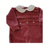 Tutina ciniglia color cipolla con fiocchetti a rilievo