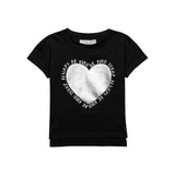 Emporio 88 t-shirt nera con cuore argento cod.168584