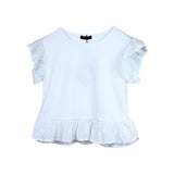 ONYX t-shirt bianca con balze in pizzo cod 173189