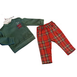 Klaiadi' completo con orsetto rosso e verde in tartan