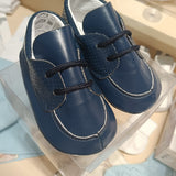 Valentino Minale francesine in ecopelle blu puntinata cod. 017208.1