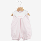 Klaiadì  pagliaccetto rosa con scollo bianco