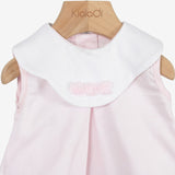 Klaiadì  pagliaccetto rosa con scollo bianco