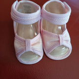 Sandaletto di tela rosa con nodo