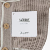 Klaiadì completo battesimale 5 pz. salopette tortora e beige a quadri