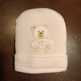 Cappellino / cuffietta con orsetto rosa