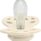 ciuccio simmetrico in silicone di colore avorio bibs 